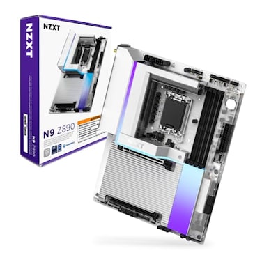 NZXT N9 Z890 Intel Z890 LGA 1851 ATX Gaming Motherboard for Core Ultra Series 2 2011 DDR5 5X M2 PCIe 50 WiFi 7 5GbE Thunderbolt 4 RGB FullMetal Cover White PCB
