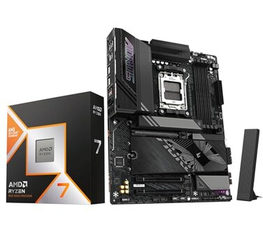Micro Center AMD Ryzen 7 9800X3D CPU Processor with GIGABYTE X870E AORUS Elite WIFI7 AM5 Motherboard ATX DDR5 4X M2 PCIe 50 USB4