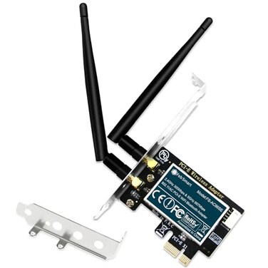 FebSmart WirelessAC Dual Band 1200Mbps 24GHz 300Mbps and 5GHz 867Mbps PCI Express WiFi Card for Windows XP 7 8x 10 11 3264bit and Windows Server Desktop PCs PCIE WiFi Adapter FSAC86SE