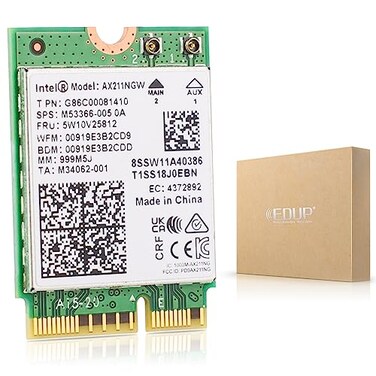 EDUP Intel AX211NGW WiFi 6 Wireless Card M2 CNVio2 Bluetooth 53 Tri Band 2456 GHz Network Adapter for Laptop Support Windows 1011 64bit Linux Chrome OS Only Available with Gen Intel 12 CPU