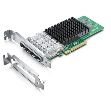 10Gtek 10Gb PCIE NIC Network Card Quad SFP Port with Original Intel XL710BM1 Controllers PCI Express Ethernet LAN Adapter Support Windows ServerLinuxVMware ESXi Compare to Intel X710DA4