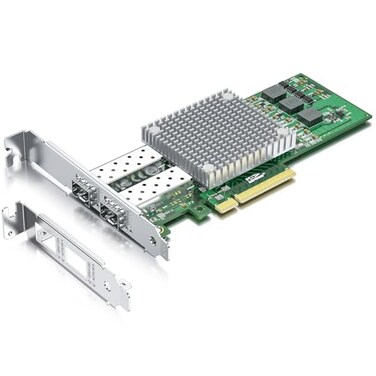 H!Fiber.com HFiber 10Gb SFP PCIE Network Card NIC with Broadcom BCM57810S Chip Dual SFP Port Card PCI Express X8 Ethernet LAN Adapter Support WindowsWindows ServerLinuxVMware Esxi