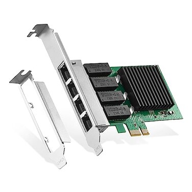 Binardat 4 Port Gigabit PCIe Network Adapter Realtek RT8111H Controller 1000100Mbps Ethernet LAN NIC Card for WindowsLinuxMac