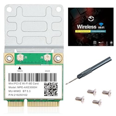 REKONG WiFi 6E Half Mini PCIE WiFi Network Card 80211AX AC MPEAXE3000H 24GHz 5GHz 6GHz 5400Mbps Wireless Card BT53 MUMIMO mini PCIe WiFi 6E Adapter OFDMA vPro for Windows 1011 PC Laptops