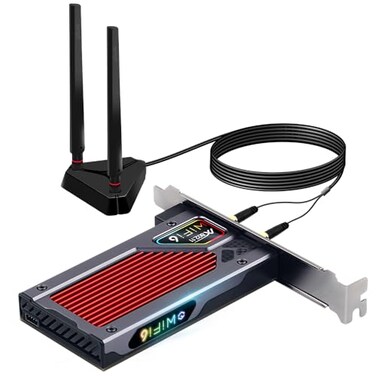 F FENVI FENVi AX210 WiFi 6E PCIe WiFi Card TriBand 5400Mbps Bluetooth 53 with RGB Lightning for Gaming Compatible with Windows 1110