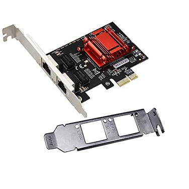 ULANSeN DualPort PCIe Gigabit Network Card 1000M PCI Express Ethernet Adapter with Intel 8257582576 Two Ports LAN NIC Card for Support PXE for WindowsWindows ServerLinuxFreebsdDOS with Low Profile