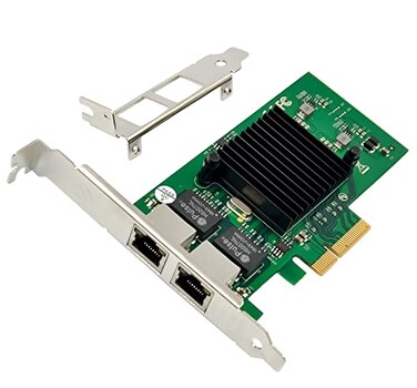 ULANSeN DualPort PCIe X4 Gigabit Network Card 1000M PCI Express Ethernet Adapter with Intel 82576 Two Ports LAN NIC Card for Support PXE SRIOV for WindowsWindows ServerLinuxFreebsdDOS with Low Profile