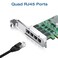 H!Fiber.com HFiber 25GbaseT PCIe NIC with Realtek RTL8125 Chip 25Gb Network Card 25001000100 MbpsQuad RJ45 Ports PCIe X4 Ethernet Card for WindowsWindows ServerLinux