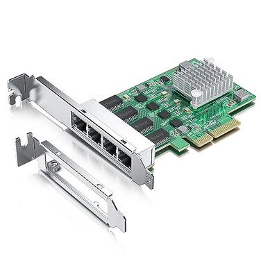H!Fiber.com HFiber 25GbaseT PCIe NIC with Realtek RTL8125 Chip 25Gb Network Card 25001000100 MbpsQuad RJ45 Ports PCIe X4 Ethernet Card for WindowsWindows ServerLinux