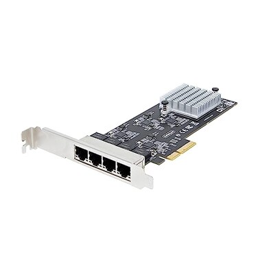 StarTech.com StarTechcom 4Port 25Gbps NBASET PCIe Network Card Intel I225V QuadPort Computer Network Card MultiGigabit NIC PCI Express Server LAN Card Desktop Ethernet Interface PR42GINETWORKCARD