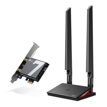 TP-Link TPLink WiFi 7 BE9300 PCIe WiFi Card for Desktop PCArcher TBE550E TriBand Wireless Adapter Bluetooth 54 Multicolor Status LED Supports AMDIntel Not Compatible with Windows 10Linux