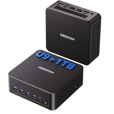 GEEKOM IT13 MAX AI Mini PC Intel Ultra 9 185H 65W Idea CodingMultitasking 1TB SSDUp to 4TB 16GB DDR5Up to 96GB Windows 11 Pro Arc GPUVideo Editing Dual 25GbE LAN WiFi 78K Quad Display