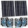 Glooglitter 2 Set 20w Solar Powered Fan Kit for Chicken Coop IP67 Waterproof Dual Solar Greenhouse Fan 3500 RPM High Speed Exhaust Fan with 10ft Cable for Shed Pet House Window Outside Inside