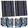 Glooglitter 2 Set 20w Solar Powered Fan Kit for Chicken Coop IP67 Waterproof Dual Solar Greenhouse Fan 3500 RPM High Speed Exhaust Fan with 10ft Cable for Shed Pet House Window Outside Inside