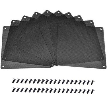 Onwon 10 Pieces 120mm PC Cooler Fan Dust Filter Computer Fan Filter Black Dustproof Case Cover Computer Mesh with 40 Pieces of Screws