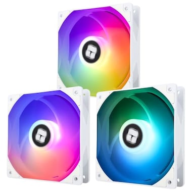 Thermalright TLC12CWS X3 CPU Fan 120mm White ARGB Case Cooler 4pin PWM Silent Computer Cooling Fan with SFDB Bearing Included up to 1550RPM3 Quantities