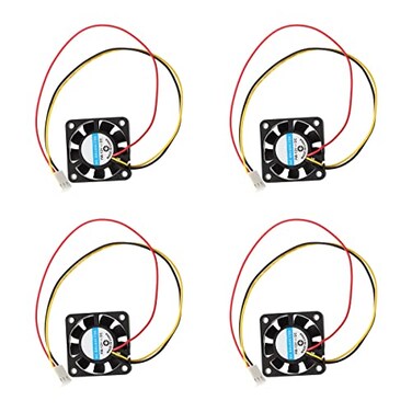 HiLetgo 4pcs DC 12V 4010 Fan 3Pin Computer CPU Cooler Mini Cooling Fan 40x40x10mm Small Exhaust Fan for Ender 3 CR10 3D Printer