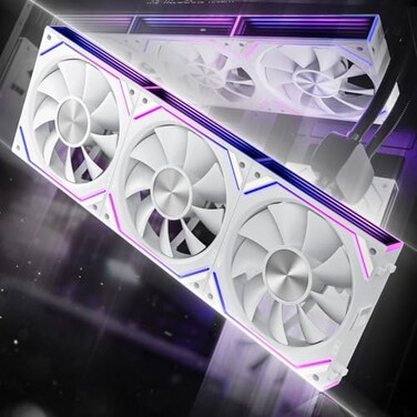 Asiahorse Dawn 120mm Case Fan ARGB PWM 1850RPM71CFM Airflow Forward Reverse Blade Design Low Noise Precision HDB Bearings High Performance UNI PC Fan Modular Daisy Chain