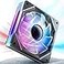 AsiaHorse AMICI5GT RGB PC Fans Infinity Mirror ARGB Fans HDB Bearing Fan Speeds Up to 1800 RPM with 24 LED Lights Reverse Blade Fan Compatible Motherboard Aura SYNC Not Wireless Connection