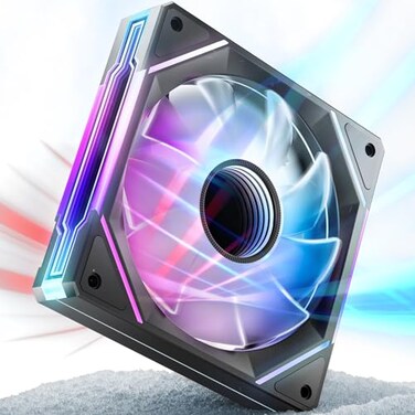 AsiaHorse AMICI5GT RGB PC Fans Infinity Mirror ARGB Fans HDB Bearing Fan Speeds Up to 1800 RPM with 24 LED Lights Reverse Blade Fan Compatible Motherboard Aura SYNC Not Wireless Connection