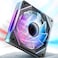 AsiaHorse AMICI5GT RGB PC Fans Infinity Mirror ARGB Fans HDB Bearing Fan Speeds Up to 1800 RPM with 24 LED Lights Reverse Blade Fan Compatible Motherboard Aura SYNC Not Wireless Connection