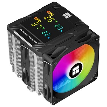 Thermalright Peerless Assassin 120 Digital ARGB Black CPU Air Cooler Digital Screen Top Cover6 Heatpipes Computer CPU Cooler for AM4AM5Intel LGA17001851115011511200 PC CoolerBlack ARGB