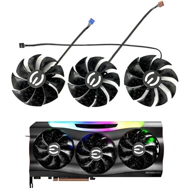 LTANDBR 87MM PLD09220S12H RTX3080 RTX3070 Graphics Card Fan Replacement for EVGA GeForce RTX 3070 3080 TI 3090 FTW3 Cooler Fan Black 3Fan