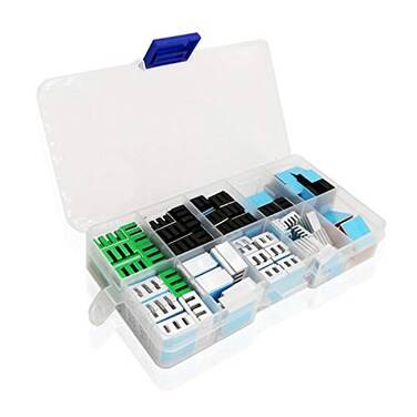 Easycargo 124pcs Heatsink Kit 9 Sizes Multicolor Aluminum Copper 3M 8810 Thermal Conductive Adhesive Tape Cooler Heat Sink Cooling VRM VRAM CPU GPU Small IC Laptop Raspberry Pi 4 SSD NVMe M2 PS5