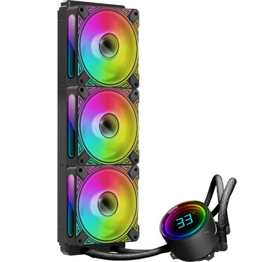 TGDGAMER T360MM Black ARGB Liquid CPU Water Cooling with 3 X 120mm ARGB PWM FanTemperature Display Computer Water Cooling