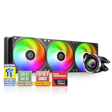 ID-COOLING IDCOOLING FX360 INF 360mm Liquid CPU Cooler AIO Cooler with ARGB Infinity Mirror Effect 3x120mm DaisyChained Fans LowNoise Operating 272dBA Max Intel LGA185117001200115X AMD AM5AM4