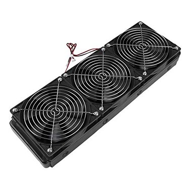 ASHATA CPU Water Cooling Radiator 18 Pipe Aluminum Heat Exchanger for Computer PC CPU Water Cool System Water Cooling Drain Row with Fan Radiator 120mm x 360mm