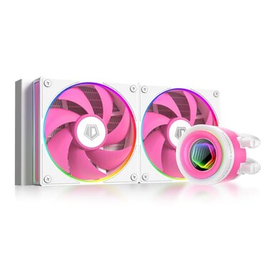 ID-COOLING IDCOOLING FX240 INF Pink Edition 240mm Liquid CPU Cooler AIO Cooler with ARGB Infinity Mirror Effect 2x120mm DaisyChained Fans LowNoise Operating 299dBA Max Intel AMD Compatible