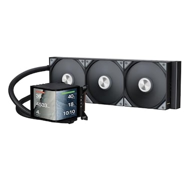 TRYX Panorama 360 360mm AIO 667 AMOLED Curved Screen 3D Anamorphic Effect Customizable AIO Cooler 360mm Asetek 8th Gen V2 320w TDP PogoPin Performance Fan Intel LGA 18511700 AMD AM5AM4