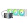 TRYX Panorama 360 ARGB White 360mm AIO 667 AMOLED Curved Screen 3D Anamorphic Effect Customizable AIO Cooler 360mm Asetek 8th Gen V2 320w TDP PogoPin ARGB Fan Intel LGA 18511700 AMD AM5AM4