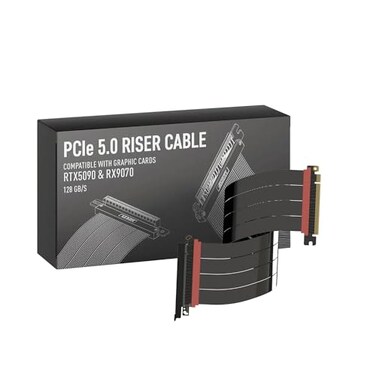 LINKUP PCIE 50 Riser Cable for Vertical GPU Mount Straight Graphics Card GPU Ready Usable with PCIe 40 RX9070 RTX5090 40cm Total Length 44cm