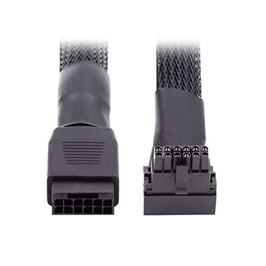 CY 12VHPWR ATX30 PCIE 50 Power Modular Cable Male to Female Down Angled 90 Degree Extension 17cm Compatible for 3080 3090TI PSU 16Pin 124P Graphics Card