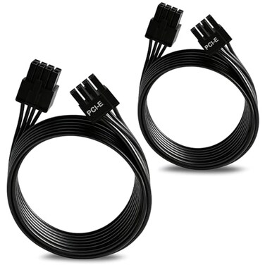 COMeap 2Pack PCIe Cable for Corsair ATX CPU 8 Pin Male to PCIe 8 Pin 62 Male Power Cable for Corsair Thermaltake Power Supply 25inch63cm