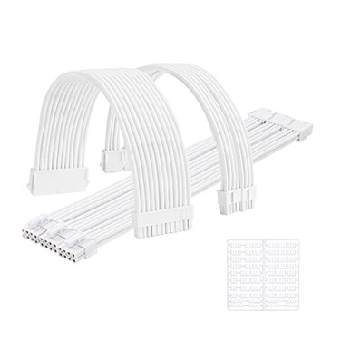 Formulamod Sleeve Extension Power Supply Cable Kit 18AWG ATX 24P 2 EPS 8P3 PCIE8P with Combs for PSU to MotherboardGPU