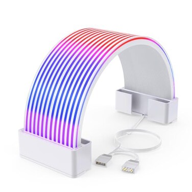 Sirlyr RGB PSU Cables LED StripsARGB PC Cable Cover Compatible 24 Pin Motherboard Extension CablePower Supply Cables3Pin SYNC for Computer Setup 8In