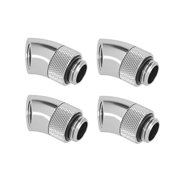 Barrow G14 Male to Female Extender Fitting 45 Degree Rotary Silver Shiny 4pack