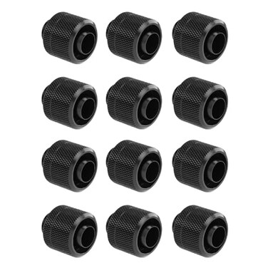 greenDracaena dracaenaio 12 pack G14 thread to 38 ID 12 OD Compression Fitting for Soft Tubing Soft Tube Connectors for Computer Water Cooling System Black