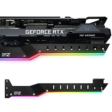 EZDIY-FAB EZDIYFAB GPU Holder Brace Graphics Card GPU Support Video Card Holder Bracket with 5V 3 Pin ARGB LED Video Card Sag HolderHolster Bracket Support RX6700RTX3090 309EZBlack