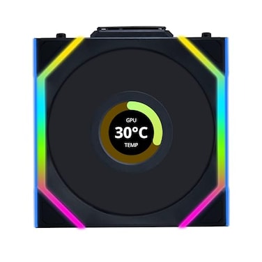 Lian Li UNI Fan SL LCD Wireless Reverse Blade 120mm ARGB Fan Single Pack 16 LCD 24 GHz Wireless Signal for RGB Control Controller NOT Included Required Black12RSLLCD1W1B