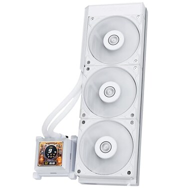 Lian Li Hydroshift 360 AIO PreInstalled 3 x 28MM Fans SideMounted Coolant Pathway 288 LCD Screen 480 x 480 Res Captured Images Recorded Videos LGA 18511700 1200 AM54 WhiteHSLCD36SW