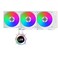 Lian Li Hydroshift IIC 360CL RGB Liquid CPU Cooler 360mm AIO 3X 120 RGB Fans 21 IPS LCD Screen 3 Control Mode Flexible Tubes Clamp LGA 18511700 AMD AM5AM4 White HS2LCD36RW