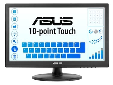 ASUS 156 1080P Touch Monitor VT169HE Full HD 10Point Touchscreen IPS Wide Viewing Angle Frameless Eye Care Flicker Free Low Blue Light HDMI Windows 11 Compliance VESA Mountable