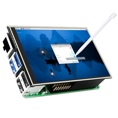 CUQI 35 Inch Touchscreen for Raspberry Pi 5 480 x 320 Pixel 60 FPS Mini Monitor with Stylus and Mini Fan for Raspberry Pi 345