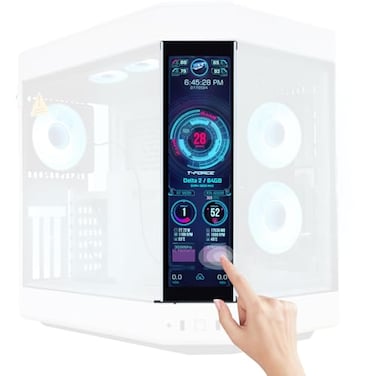 GeeekPi 126 Inch IPS LCD Touch Screen Monitor FHD 1920x515 Display Fit for Hyte Y60 PC Case CPU GPU Secondary Monitor Panel Builtin Dual Speakers Plug Playwith up to 10Points of MultiTouch