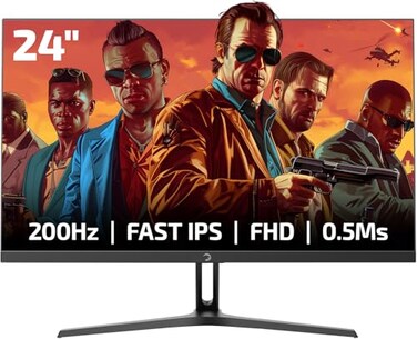 GAMEPOWER Game Power Bull T10 24 Inch 200Hz Gaming Monitor 1920x1080p FHD HDR Adaptive Sync Frameless Design 300 Candela IPS Panel Blue Light Filter 05ms Response Time Zero Dead Pixel
