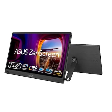 ASUS ZenScreen 156 Portable Monitor for Laptop MB169CK Dual USBC MiniHDMI Plug Play External Screen for Travel Dual Setup Full HD IPS AntiGlare Surface 360 Kickstand